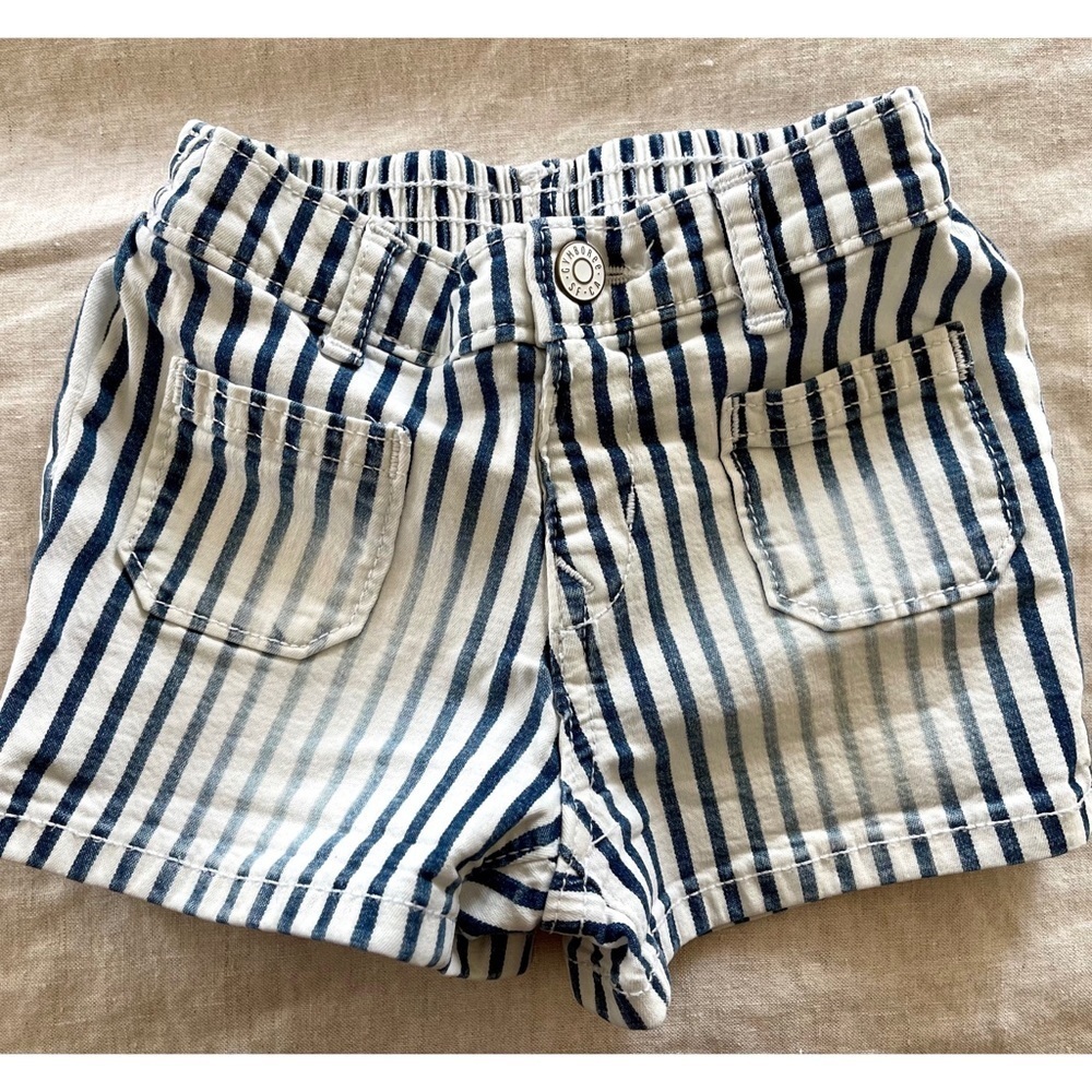 ☀️2/$22, 3/$28 Gymboree Navy Stripe Baby Denim Shorts 18-24mos